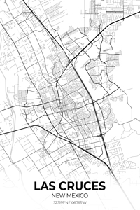 Las Cruces New Mexico City Map Print