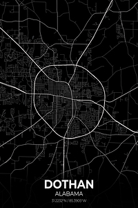Dothan Alabama City Map Print