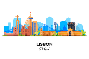 Lisbon Portugal City Skyline Print