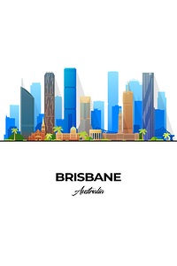 Brisbane Australia City Skyline Print