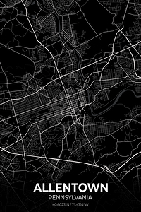 Allentown Pennsylvania City Map Print