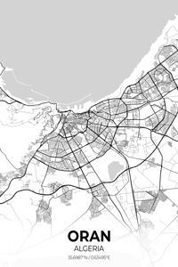 Oran Algeria City Map Print