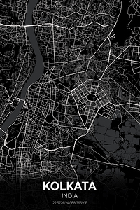 Kolkata India City Map Print