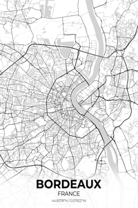 Bordeaux France City Map Print