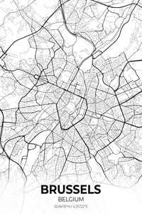 Brussels Belgium City Map Print
