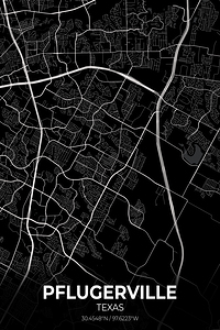Pflugerville Texas City Map Print