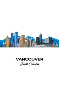 Vancouver British Columbia City Skyline Print