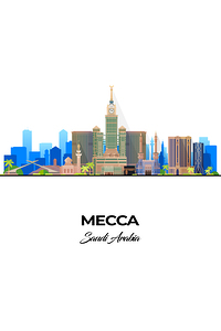 Mecca Saudi Arabia City Skyline Print