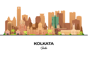 Kolkata India City Skyline Print