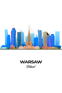 Warsaw Poland City Skyline Print
