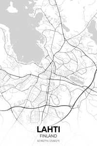 Lahti Finland City Map Print