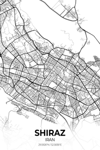 Shiraz Iran City Map Print