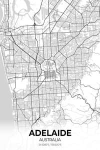 Adelaide Australia City Map Print