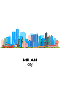Milan Italy City Skyline Print