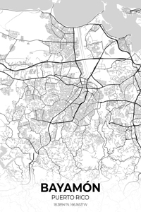 Bayamon Puerto Rico City Map Print