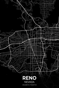 Reno Nevada City Map Print