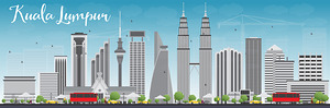 Kuala Lumpur Malaysia City Skyline Print