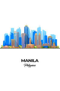 Manila Philippines City Skyline Print