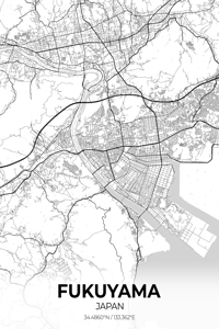 Fukuyama Japan City Map Print