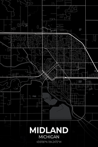 Midland Michigan City Map Print
