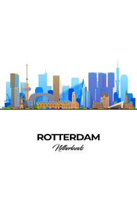 Rotterdam Netherlands City Skyline Print