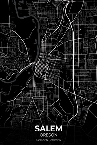 Salem Oregon City Map Print