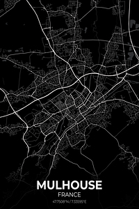 Mulhouse France City Map Print