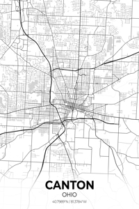 Canton Ohio City Map Print