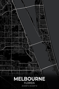 Melbourne Florida City Map Print