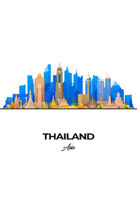 Thailand Skyline Print