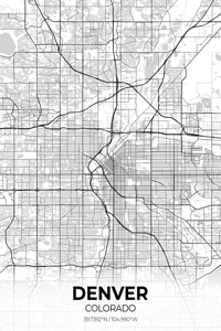 Denver Colorado City Map Print