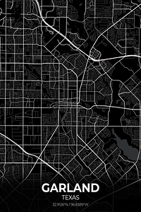 Garland Texas City Map Print