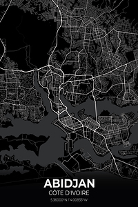 Abidjan Cote d’Ivoire City Map Print