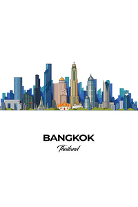 Bangkok Thailand City Skyline Print