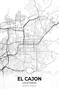 El Cajon California City Map Print