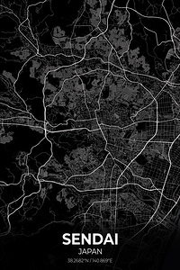 Sendai Japan City Map Print