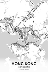 Hong Kong City Map Print