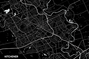 Kitchener Ontario City Map Print