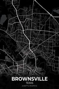 Brownsville Texas City Map Print