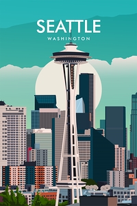 Seattle Washington Travel Print
