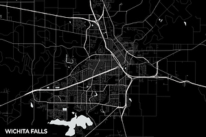 Wichita Falls Texas City Map Print
