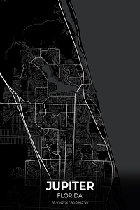 Jupiter Florida City Map Print