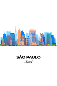Sao Paulo Brazil City Skyline Print