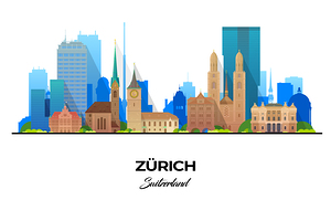 Zurich Switzerland City Skyline Print