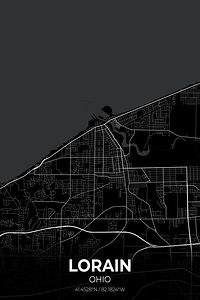 Lorain Ohio City Map Print