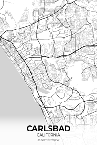Carlsbad California City Map Print