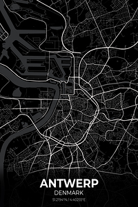 Antwerp Denmark City Map Print