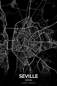 Seville Spain City Map Print