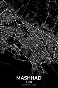 Mashhad Iran City Map Print