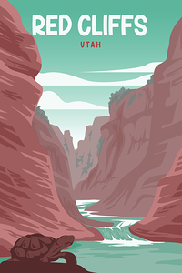 Red Cliffs Utah Travel Print